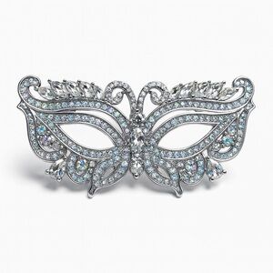 ⚜️ Elegant Silver Masquerade Brooch